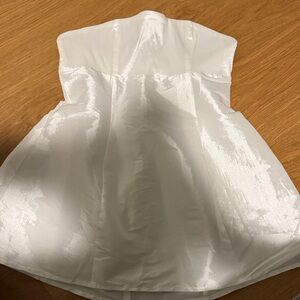 Lucy in the sky- Elegant White Strapless satin Dress